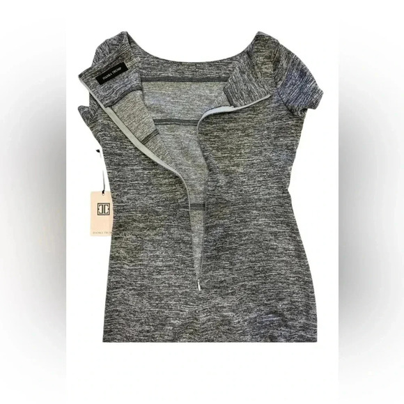 Ivanka Trump Grey Short Sleeve Heathered Grey Midi Dress Size 6 - Picture 4 of 12